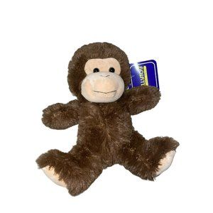 Kellytoy Original 10” Sitting Monkey Chimp Chimpanzee Brown Plush NWT Kelly Toy